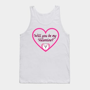 Will you be my Valentine? Pink Heart Tank Top